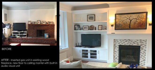 Before After Custom Fireplace Millwork
