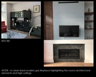 Condo Fireplace BEFORE AFTER