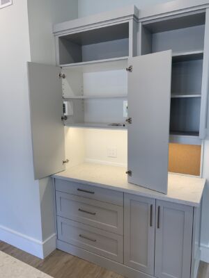 Shaker grey Kitchen- custom cabinet for appliances